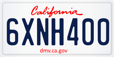 CA license plate 6XNH400