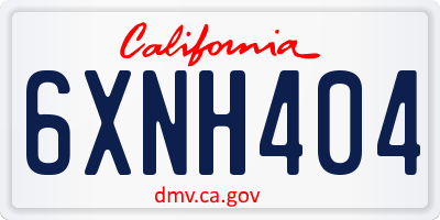 CA license plate 6XNH404