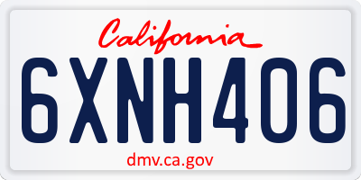 CA license plate 6XNH406