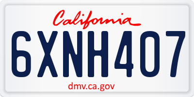 CA license plate 6XNH407