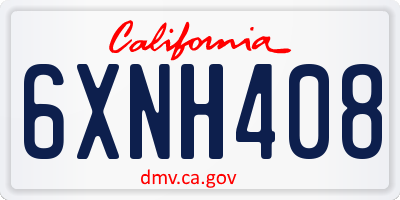 CA license plate 6XNH408