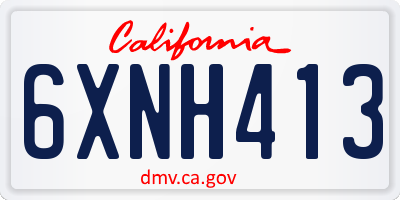 CA license plate 6XNH413