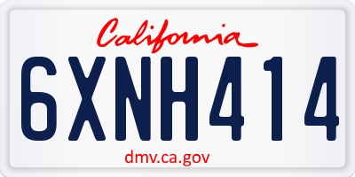 CA license plate 6XNH414