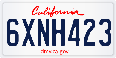 CA license plate 6XNH423