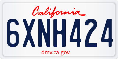 CA license plate 6XNH424