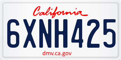 CA license plate 6XNH425