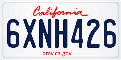 CA license plate 6XNH426