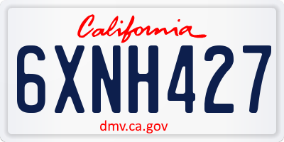 CA license plate 6XNH427