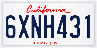 CA license plate 6XNH431
