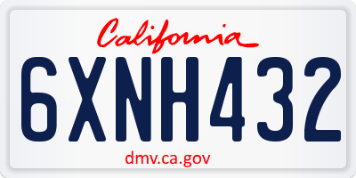 CA license plate 6XNH432