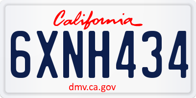 CA license plate 6XNH434