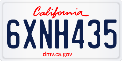 CA license plate 6XNH435