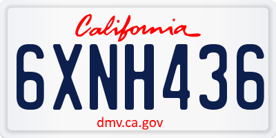 CA license plate 6XNH436