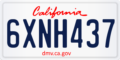CA license plate 6XNH437