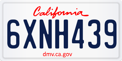 CA license plate 6XNH439
