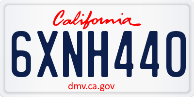 CA license plate 6XNH440