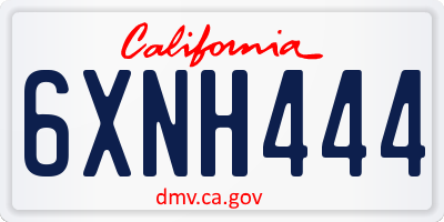 CA license plate 6XNH444