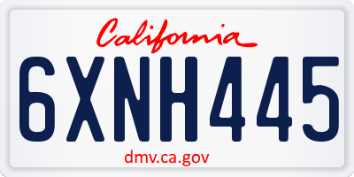 CA license plate 6XNH445