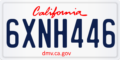 CA license plate 6XNH446