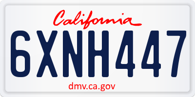 CA license plate 6XNH447