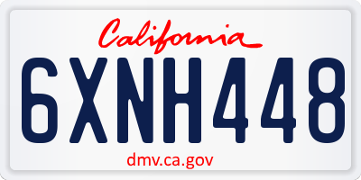 CA license plate 6XNH448
