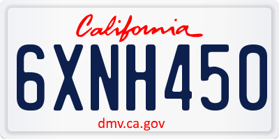 CA license plate 6XNH450