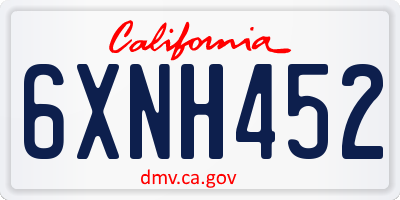 CA license plate 6XNH452