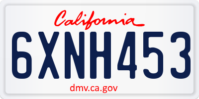 CA license plate 6XNH453
