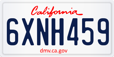 CA license plate 6XNH459