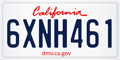 CA license plate 6XNH461