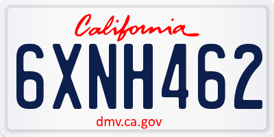 CA license plate 6XNH462