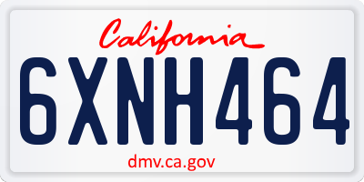 CA license plate 6XNH464
