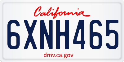 CA license plate 6XNH465