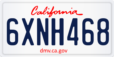 CA license plate 6XNH468