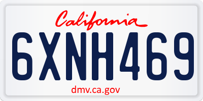 CA license plate 6XNH469