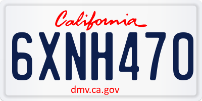 CA license plate 6XNH470