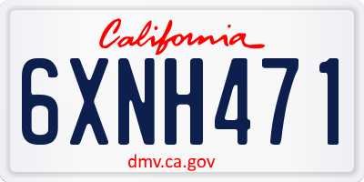 CA license plate 6XNH471