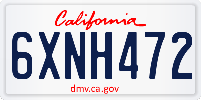 CA license plate 6XNH472