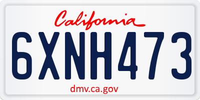 CA license plate 6XNH473