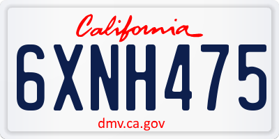 CA license plate 6XNH475