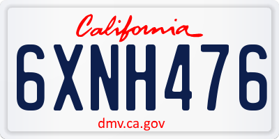 CA license plate 6XNH476