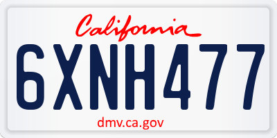 CA license plate 6XNH477