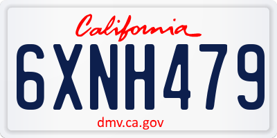 CA license plate 6XNH479