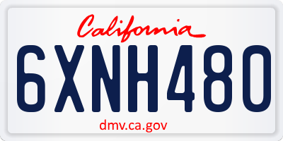 CA license plate 6XNH480