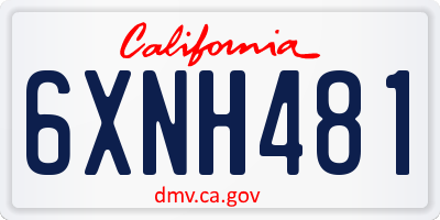 CA license plate 6XNH481