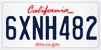 CA license plate 6XNH482