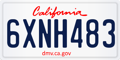 CA license plate 6XNH483
