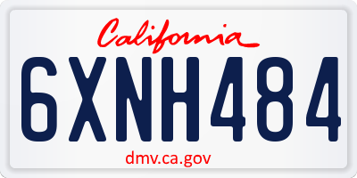 CA license plate 6XNH484