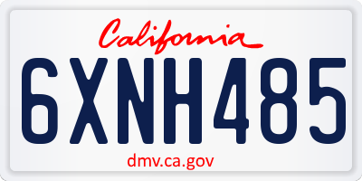 CA license plate 6XNH485