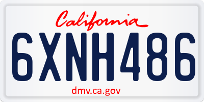CA license plate 6XNH486